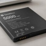 Czarny akumulator litowo-jonowy TechNova o pojemności 5000 mAh na biurku